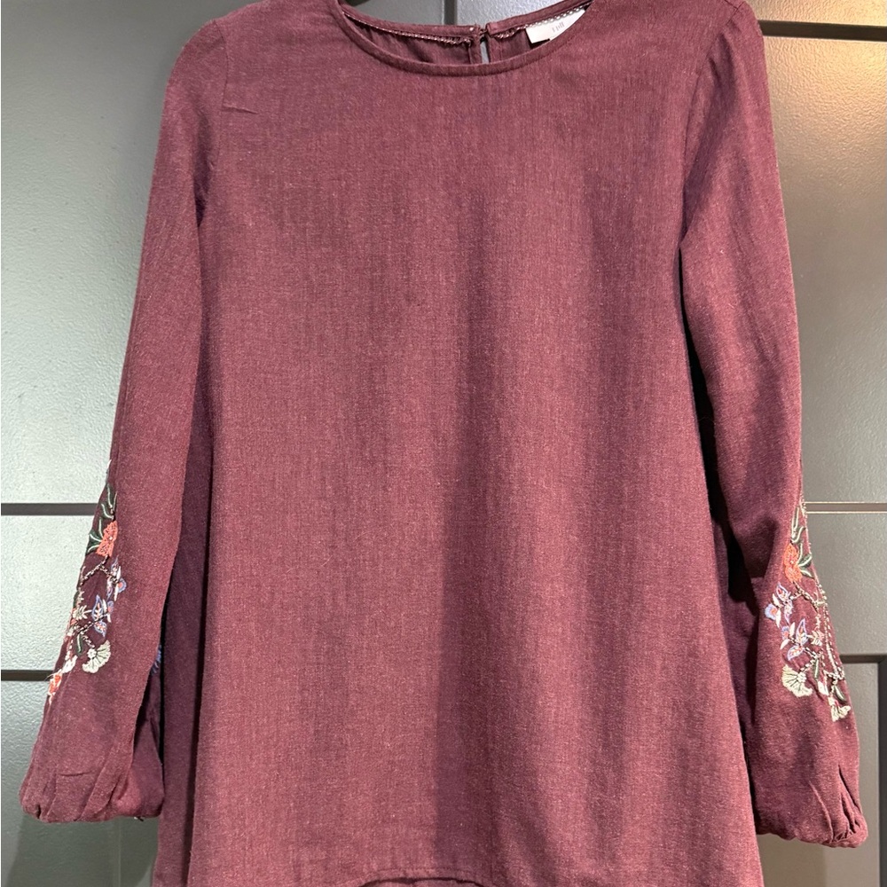 J. Jill Mauve Embroidered Detail Tunic